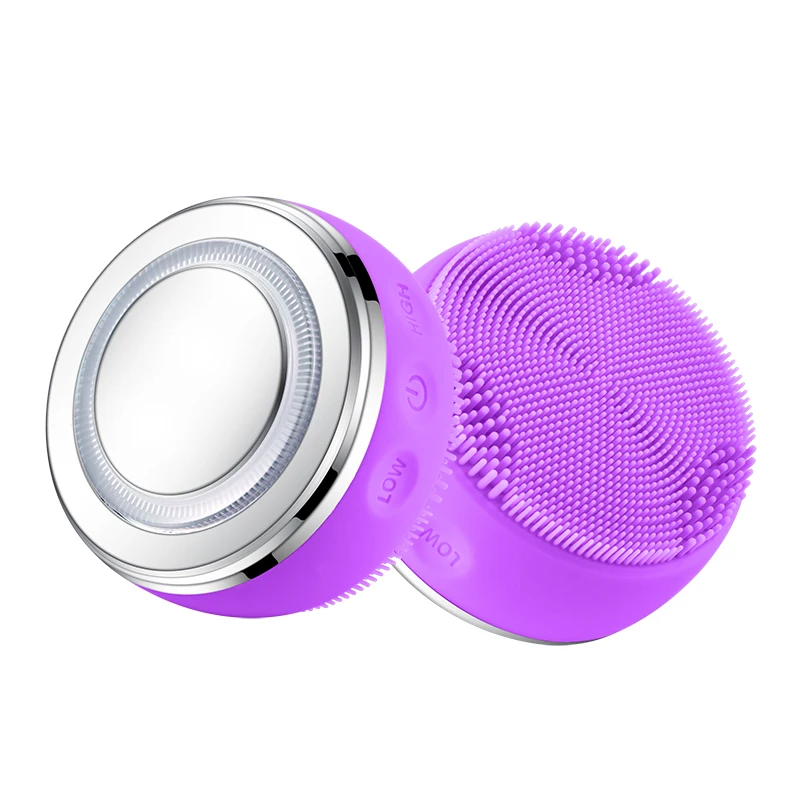 

GESS hot sale facial beauty device facial cleaner facial brush new beauty input equipment with 4 lightwave therapy face massager, Pink.blue.purple