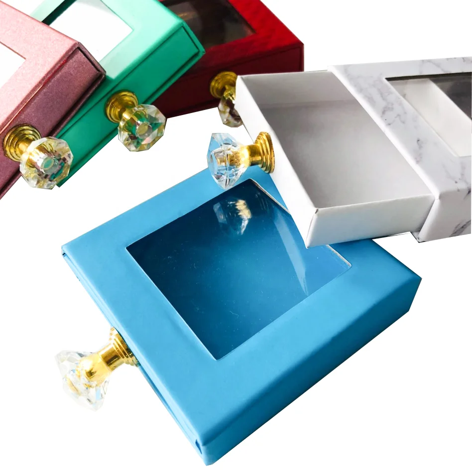 

PVC window holographic Drawer Box 3D Magnetic lash Square Packaging Custom wholesale eyelash vendor customized boxes, Black