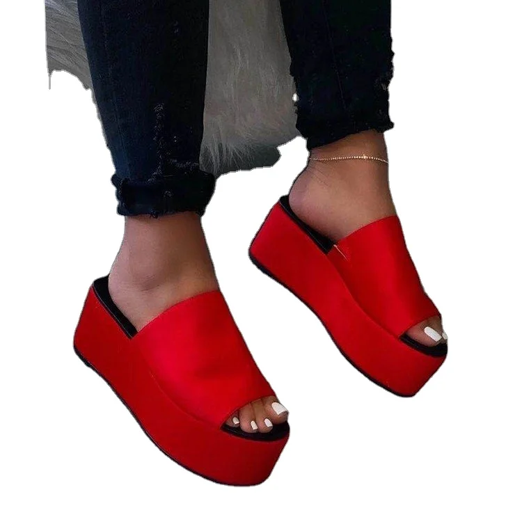 

2021 summer High Heels for women new fish mouth platform slippers female sandals, 1 color