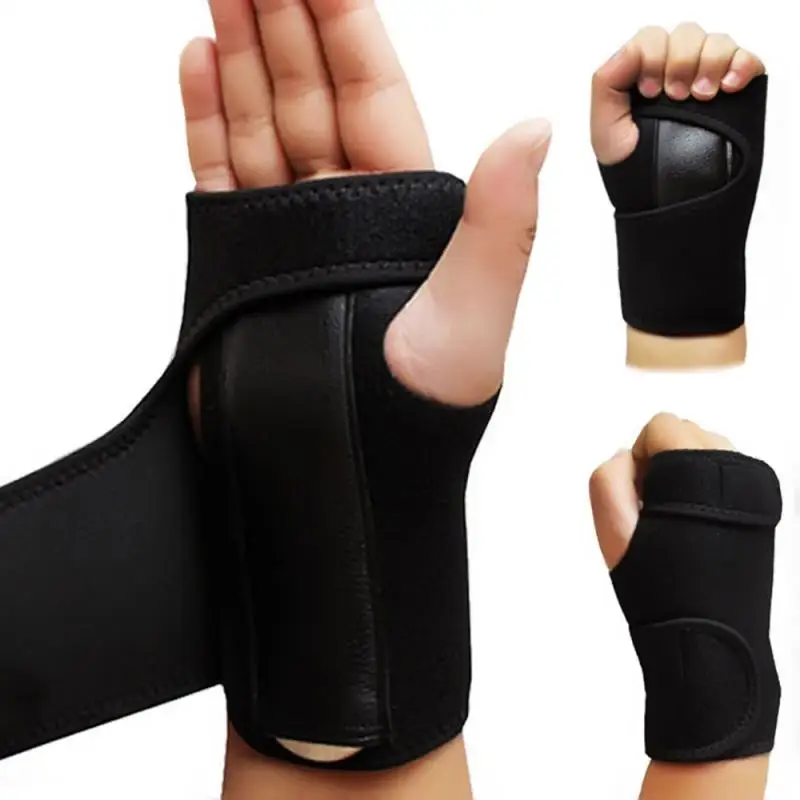 

Wrap Band Carpal Tunnel Splint Sprains Adjustable Steel Wrist Brace Support Arthritis TXTB1, Black