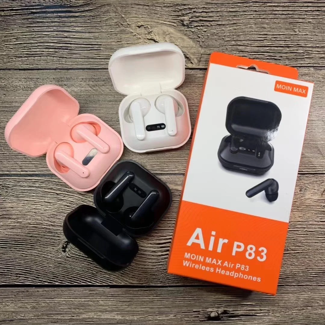 

Hot Selling Customized Logo Bt5.0 Air P83 Headset Wireless Noise Reduction Earphones With 300mah Charging Box, Accept customise