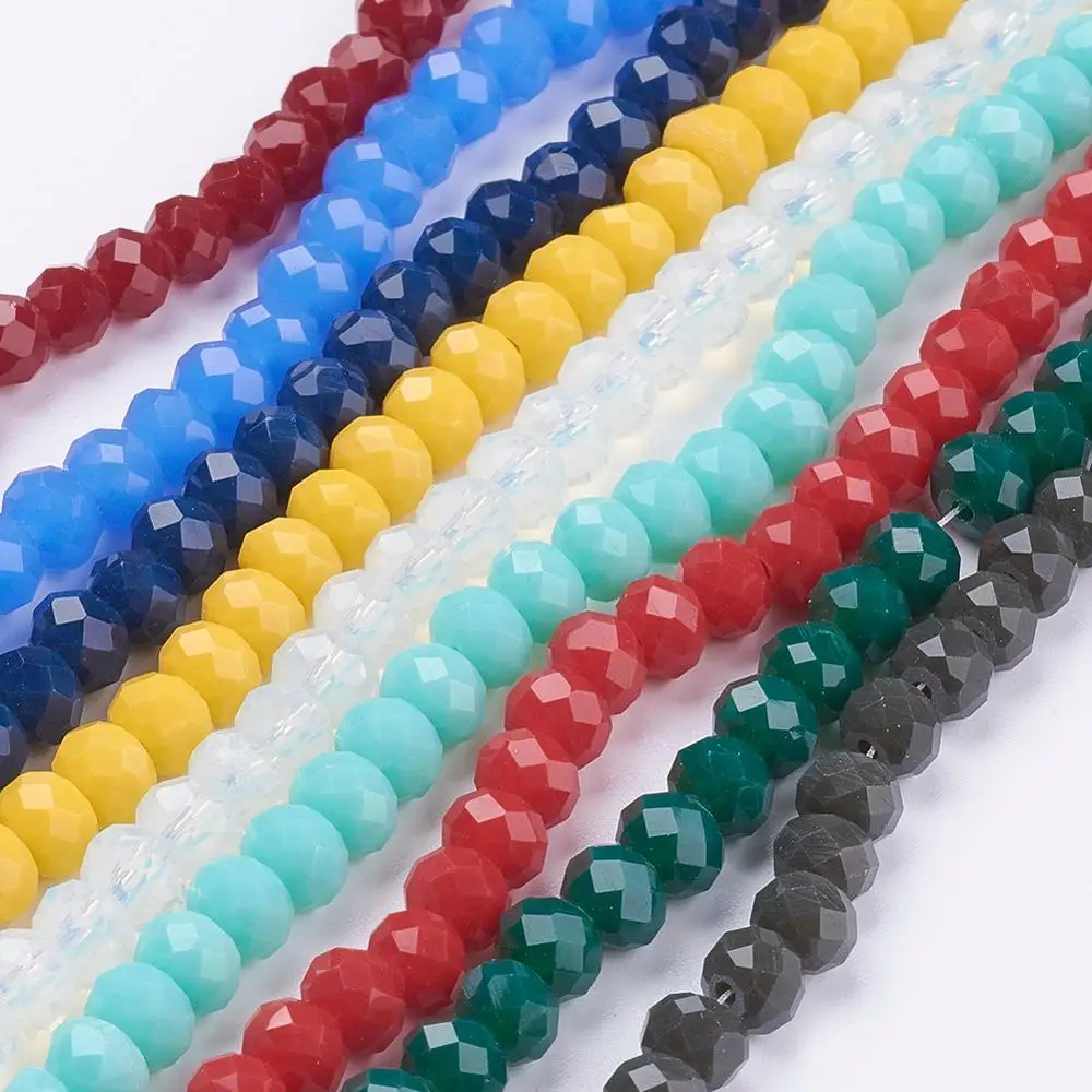 

PandaHall 6mm Mixed Color Jelly Style Dyed Rondelle Glass Beads