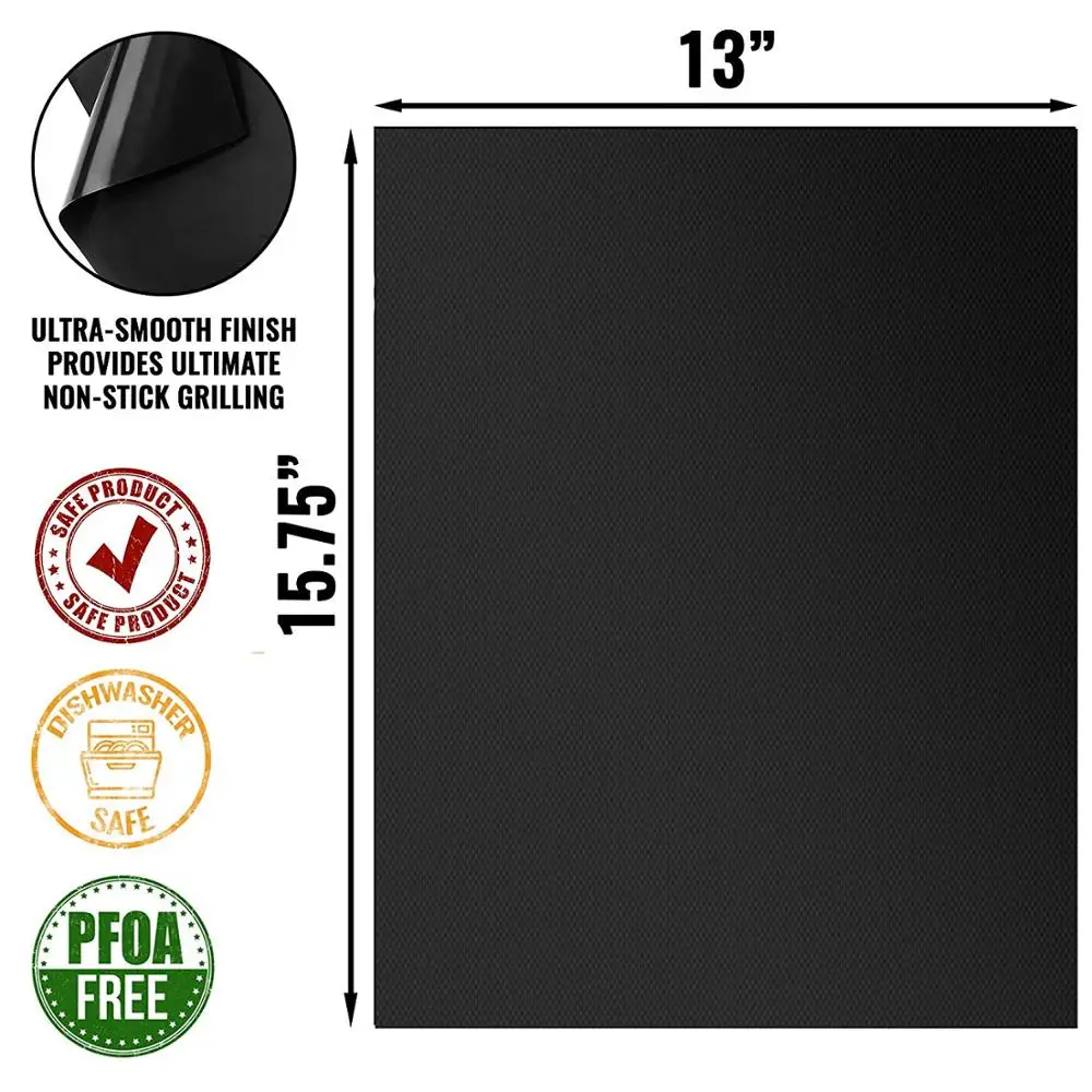 
Free Sample 0.4Mm Thick Heavy Duty Barbecue Tool Set Non Stick Bbq Grill Mat 