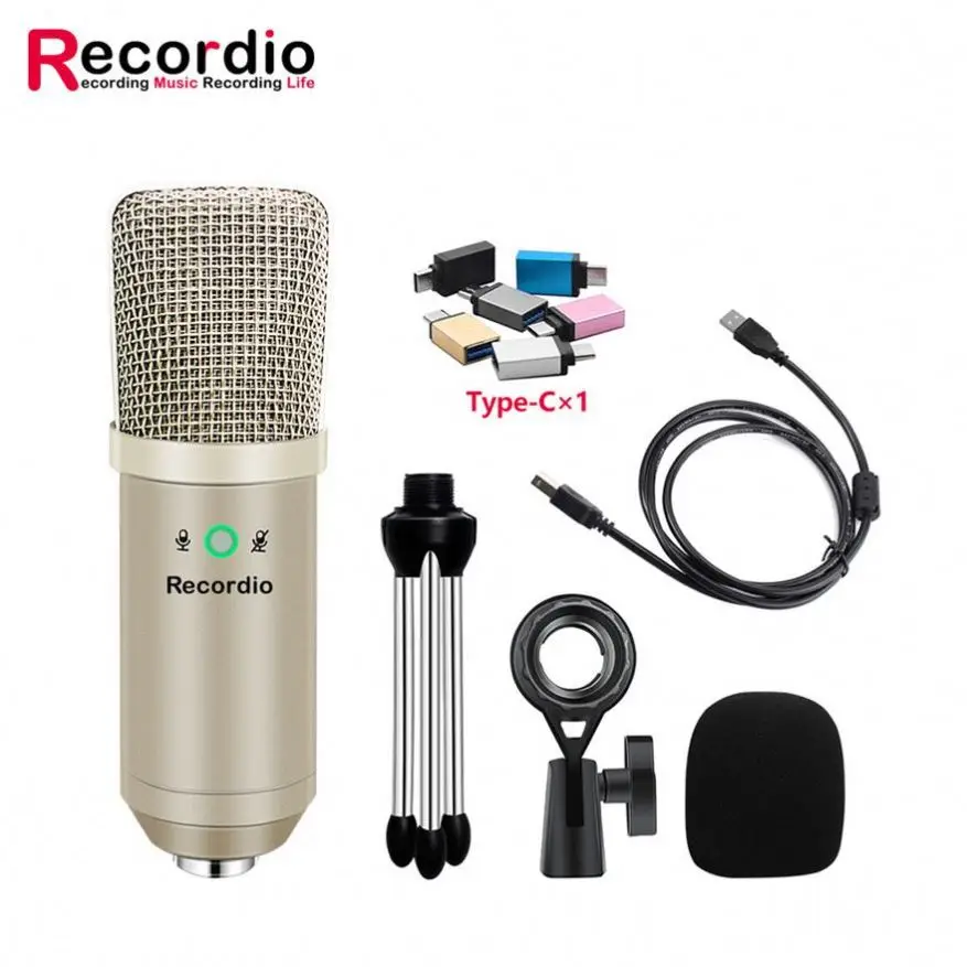 

GAM-U08 Brand New Professional Microphone Studio Vocal Condenser Microphone Tripod With CE Certificate, Black,champagne