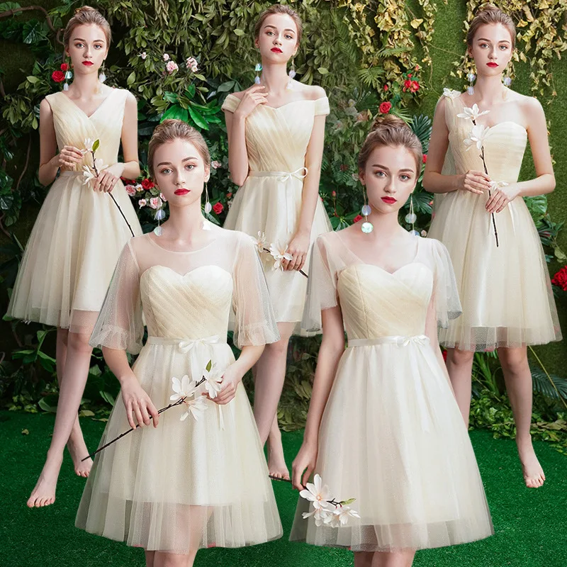

Fancy Elegant Silk Knee Length Bridesmaid Dress