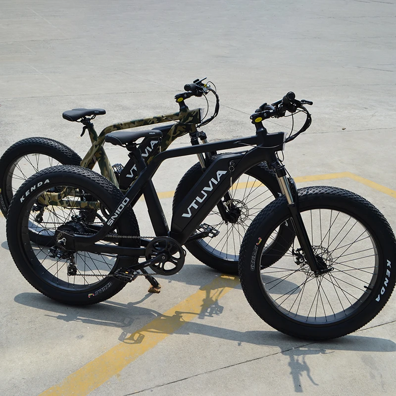 

VTUVIA 26" 4.0 inch Fat Tire ebike 7 Speeds Lithium Battery camouflage SN100