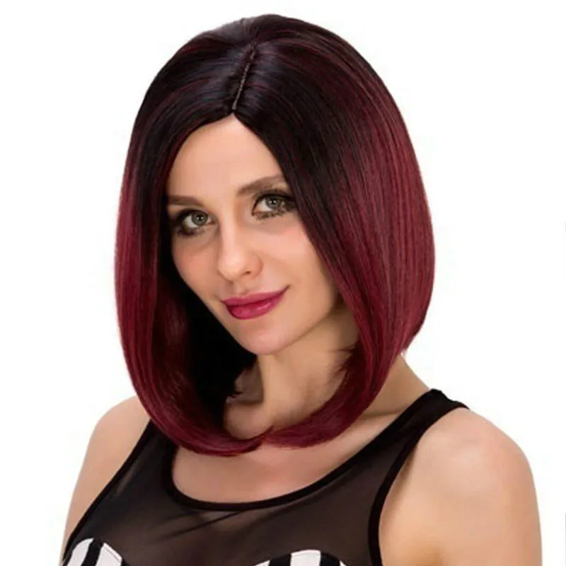 

Cheap Natural Short Synthetic kinky straight wig bob wig for woman, Accept customization