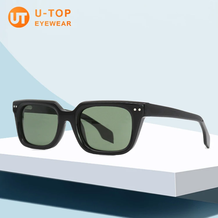 

U-Top High Quality Classic Black Square Sun Glasses Popular Acetate Eye Glasses Fashion Custom Logo Thick Eyeglasses Frame, Transparent, black, tortoise