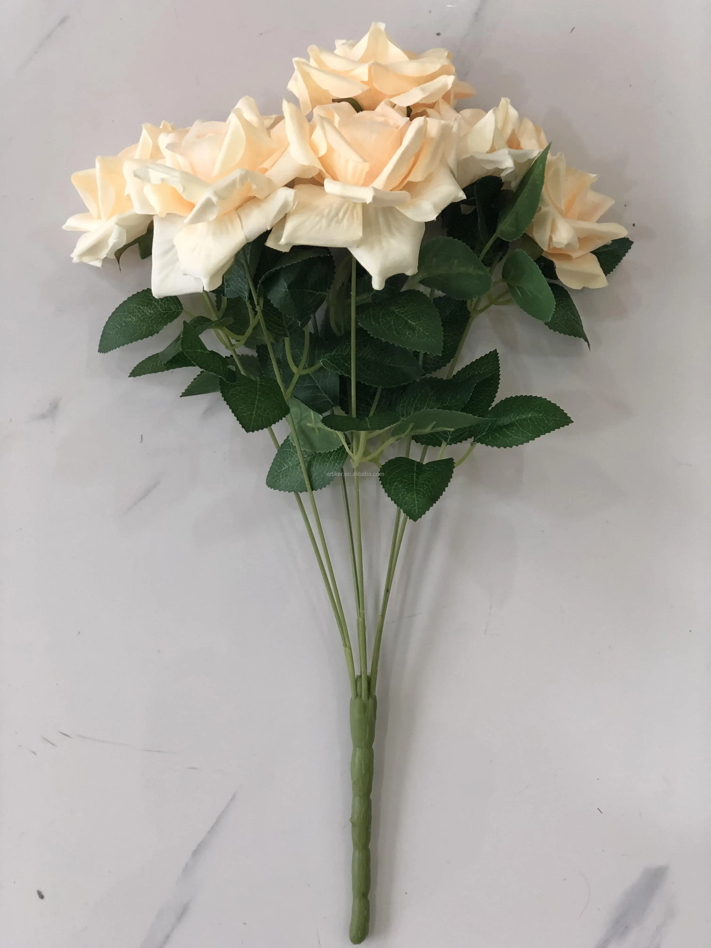 Hot Sale Velvet Rose Single Artificial Flower Real Touch Rose Flower