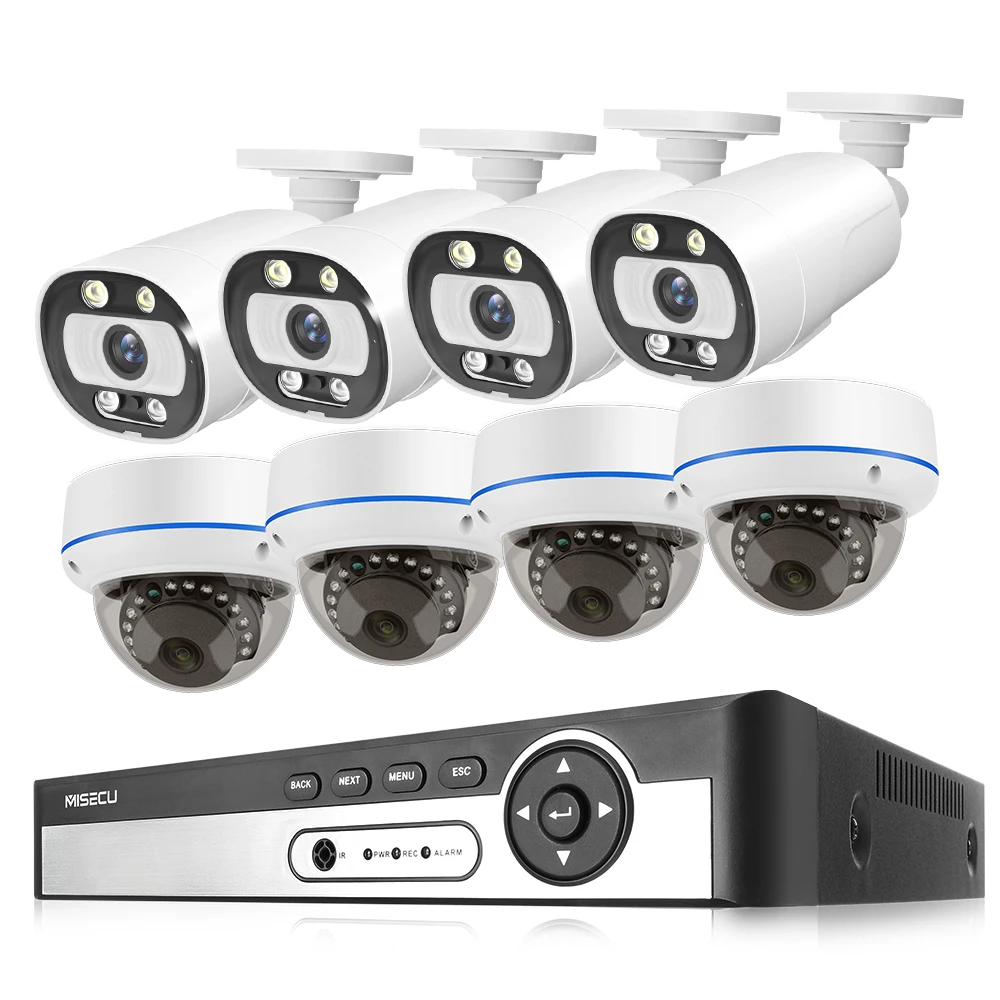 

Misecu 8Ch h.265 5.0MP Security Camera System AI Smart Face Detection Indoor Security Camera