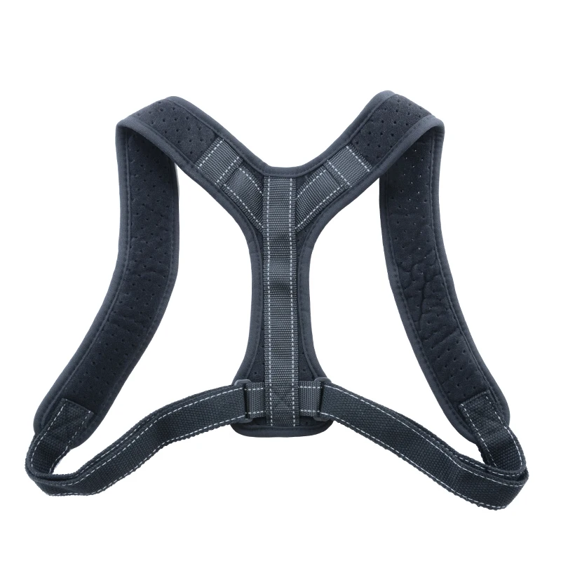 

LUPU New Reflective Clavicle Corrector Belt Outdoor Sport Back Brace Upper Body Posture Corrector Support Belt, Black