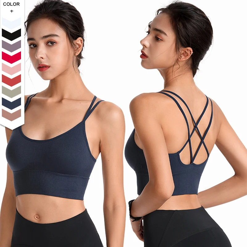 

New Trendy Design Woman Sport Top Skin-friendly Gym Sports Bra Push Up Pink Sports Bra For Running