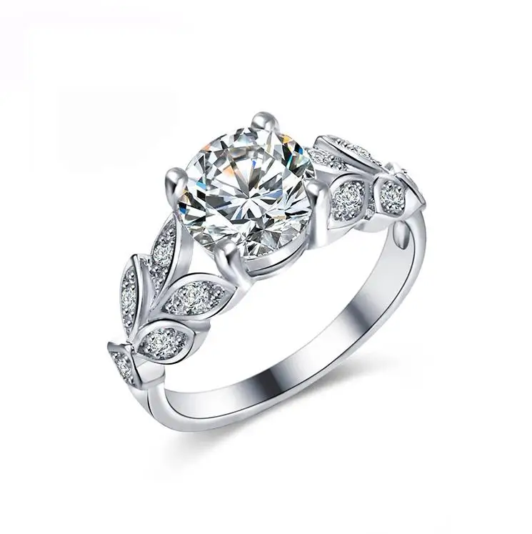 

High end jewelry cheap price 925 silver moissanite simple ring for women