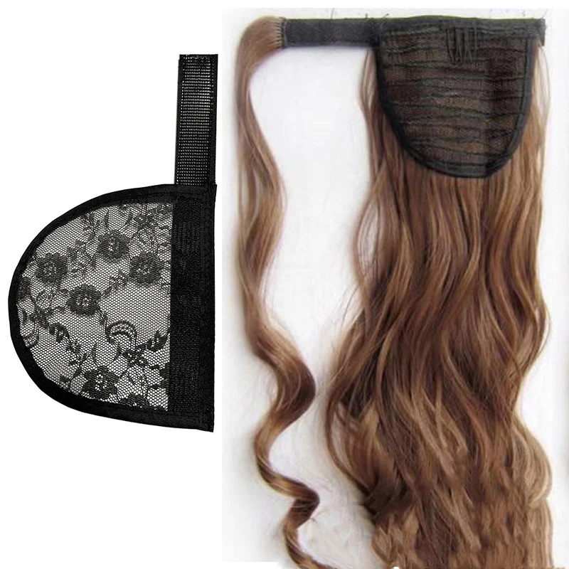 

Wholesale Afro Puff Pony Tail Weaving Ponytail Extensions Net Accessories Cheap Long Ponytail Wig Hair Net With Magic, Black