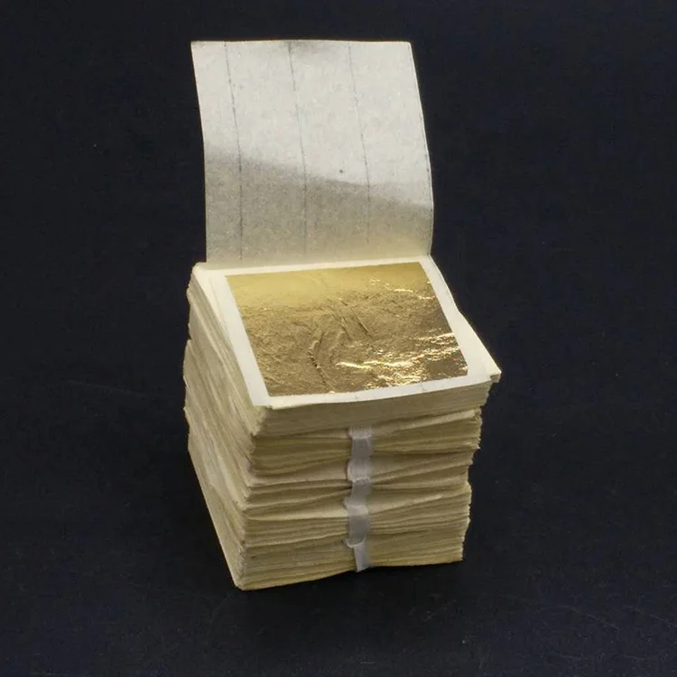 
Bake decoration edible gold food additives 4.33cm edible gold leaf 24k edible gold leaf for cakes decoration 