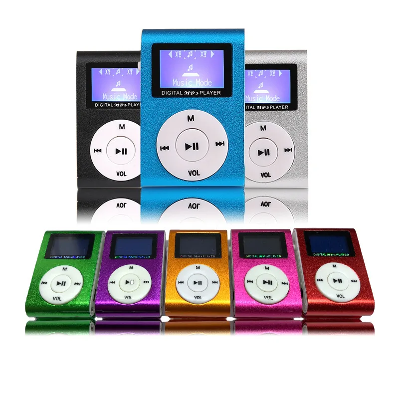 

Mini Clip MP3 Player with LED Screen Support 32GB Micro TF/SD Card Slot Sports MP3 speaker, Red,black,siver,blue,pink,purple,green,orange,etc