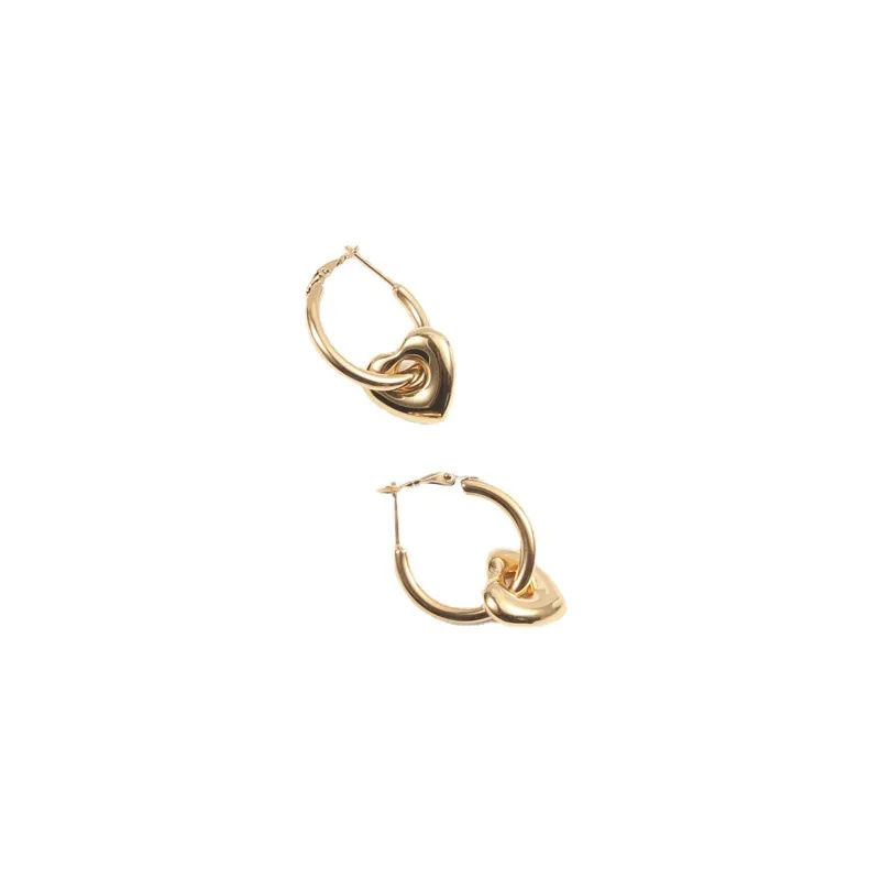 

2021 PVD Gold Plated Stainless Steel Heart Hoop exaggerated earrings for women 2021