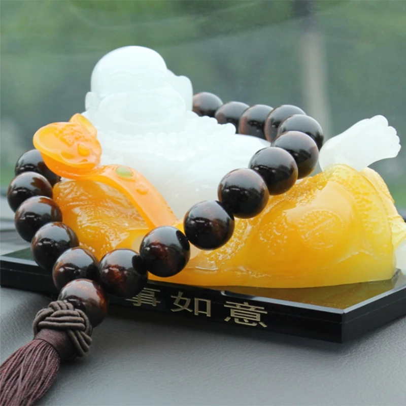 

Wood Buddha 21 Beads Car Interior Rearview Mirror Hanging Pendant Decor Ornament