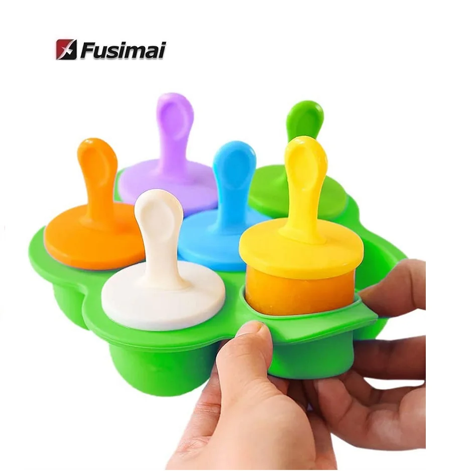 

Silica Gel Popsicle Mold Mini 7 Hole Ice Cream Mold Food Grade Diy Ice Cream Mold Children Popsicle Box, As shown in the figure below