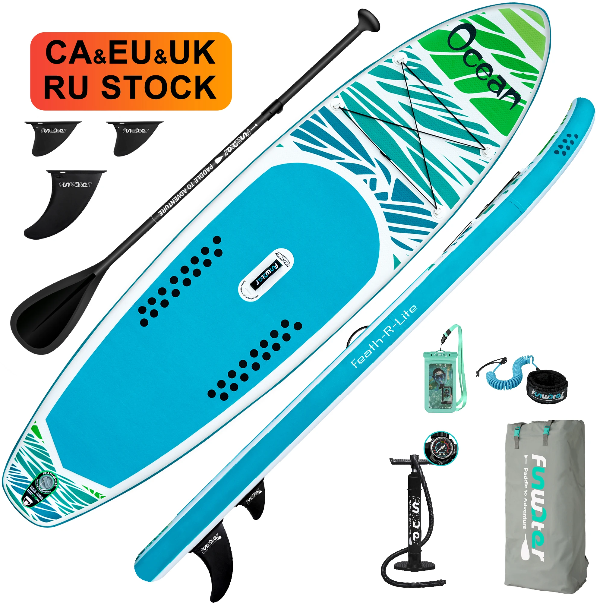 

FUNWATER Dropshipping OEM sup paddle board funwater padel waterplay surfing transparent paddle board watersport