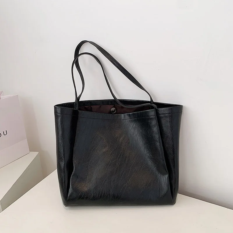 

Fashion Luxury Custom One-shoulder Big Bag Temperament Simple and Multifunctional Female Bag Leather Handbags