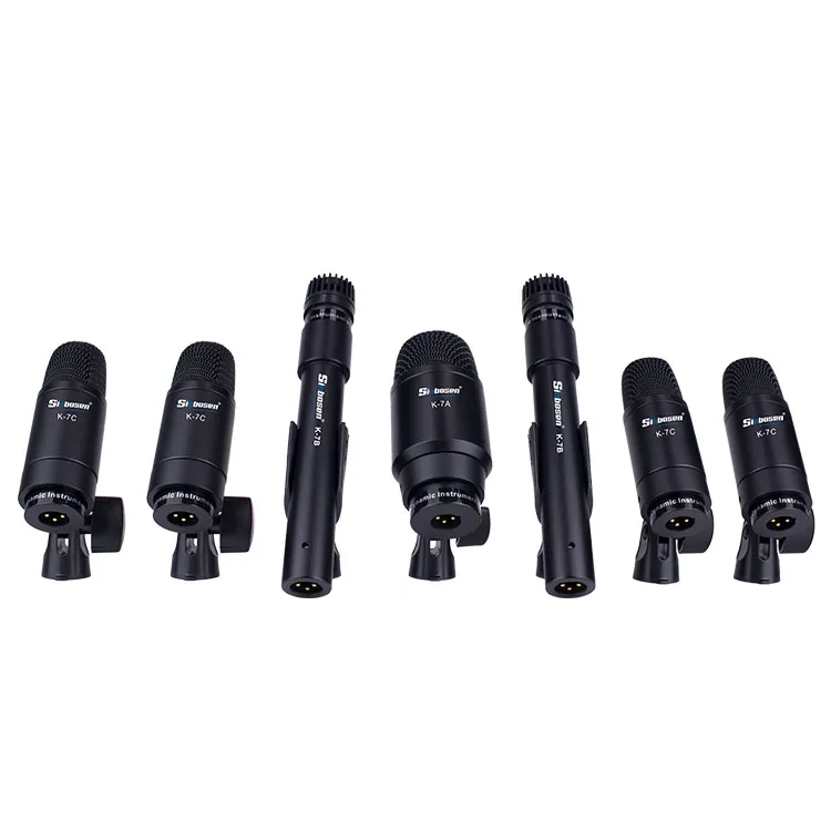 

Professional sound system 7 piece mic K-7 drum microphones set for Instruments and stage applications