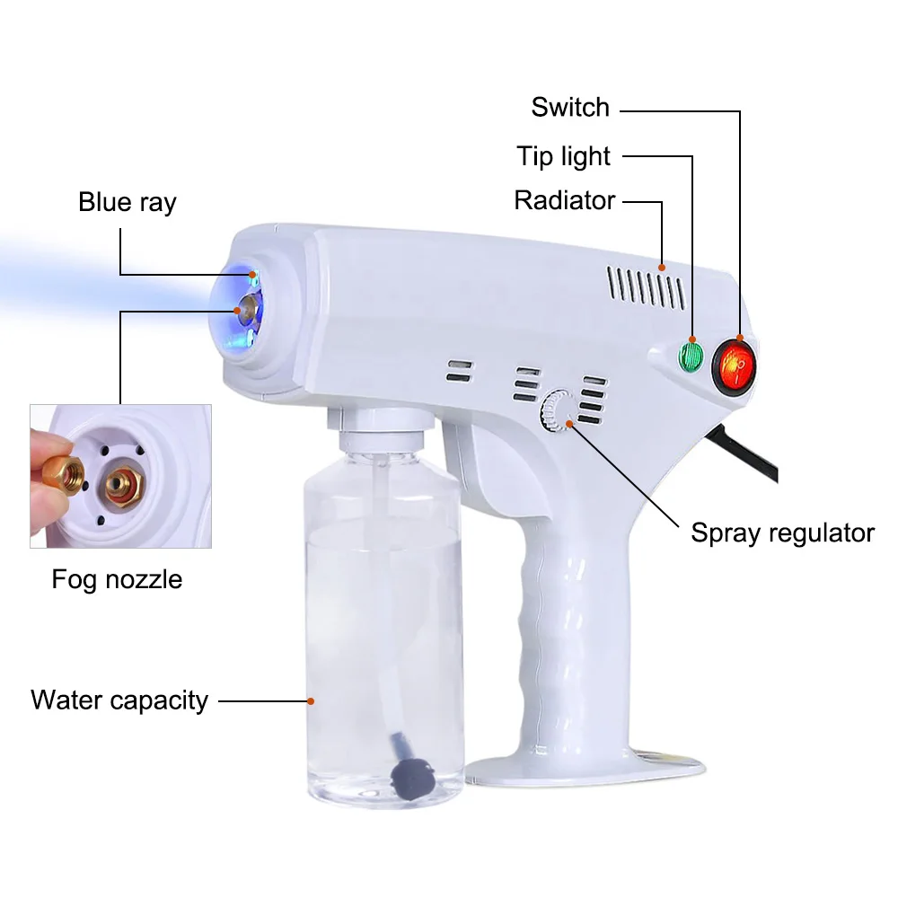 

1200W Nano Sprayer Blue Light Air Sterilizing Atomizing Spray Gun Disinfectant-fogging-machine