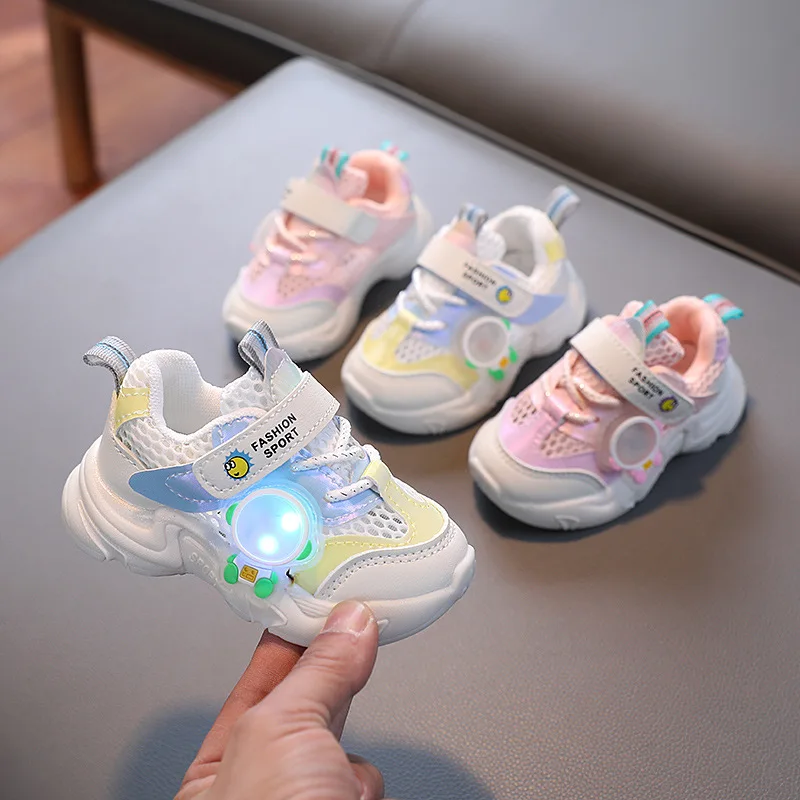 

Light Up Children's Kids Sports Shoes Toddler Kids's Mesh Breathable Tidal Leisure Soft Soled Student Running