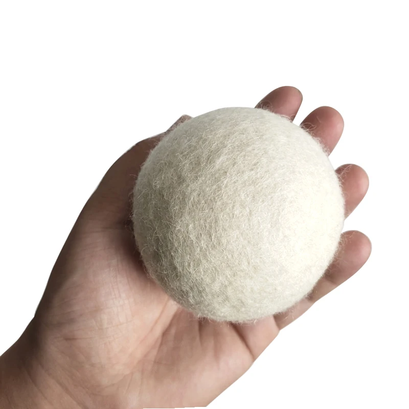 

wholesale eco-friendly washing machine pack laundry felt products  100% wool dryer balls organic new zealand natural with bag, Mainly white / custom
