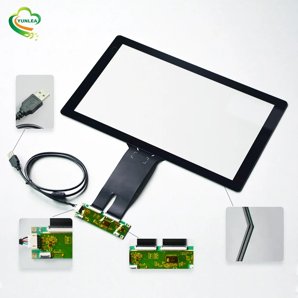 

EXC80H83 USB I2C RS232 interface available 16:9 touch screen 15.6 inch usb capacitive touch screen panel