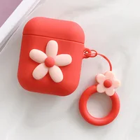 

For AirPods Case Fashion Cute Flower Candy Case For Airpods 2/i10/i11/i12 TWS Earphone Protective Cover with Finger Ring Strap