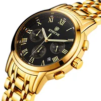 

STRYVE Men Watch Chronograph Sport Mens Watches Top Brand Luxury Waterproof Full Steel Quartz Gold Clock Men Relogio Masculino
