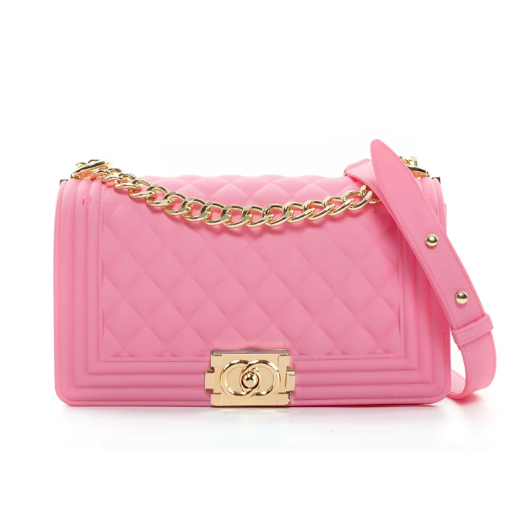 

2021 Wholesale women colorful candy rainbow handbag silicone/PVC lady shoulder crossbody bag jelly purse, More than 40 colors