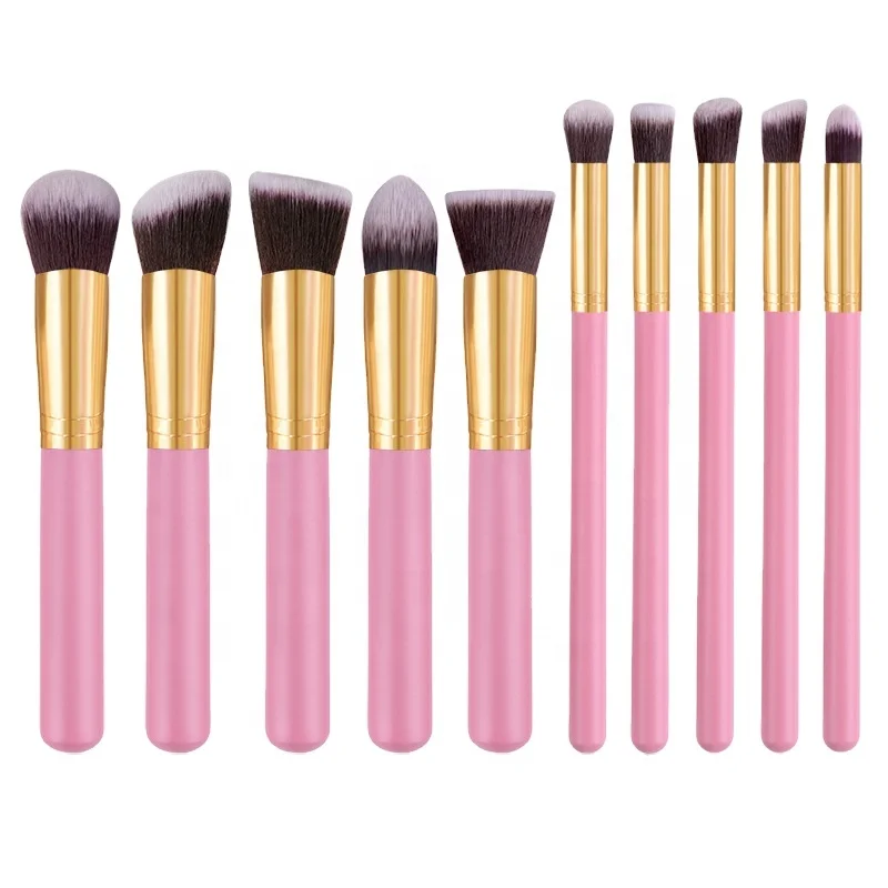 

10pcs Makeup Brush Set Eye Shadow Face Powder Brush Vegan Make Up Brushes Style 2, Multicolor