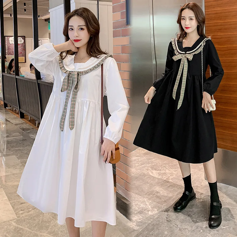 

Maternity clothing New spring and autumn long-sleeved plus-size maternity dress Butterfly Festival doll pregnant dress, Picture