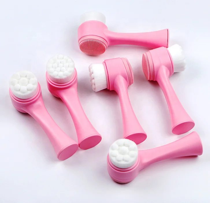 

popular products 2021 double sides face clean brush silicone facial cleansing brush and facial cleanser brush, Blue,pink