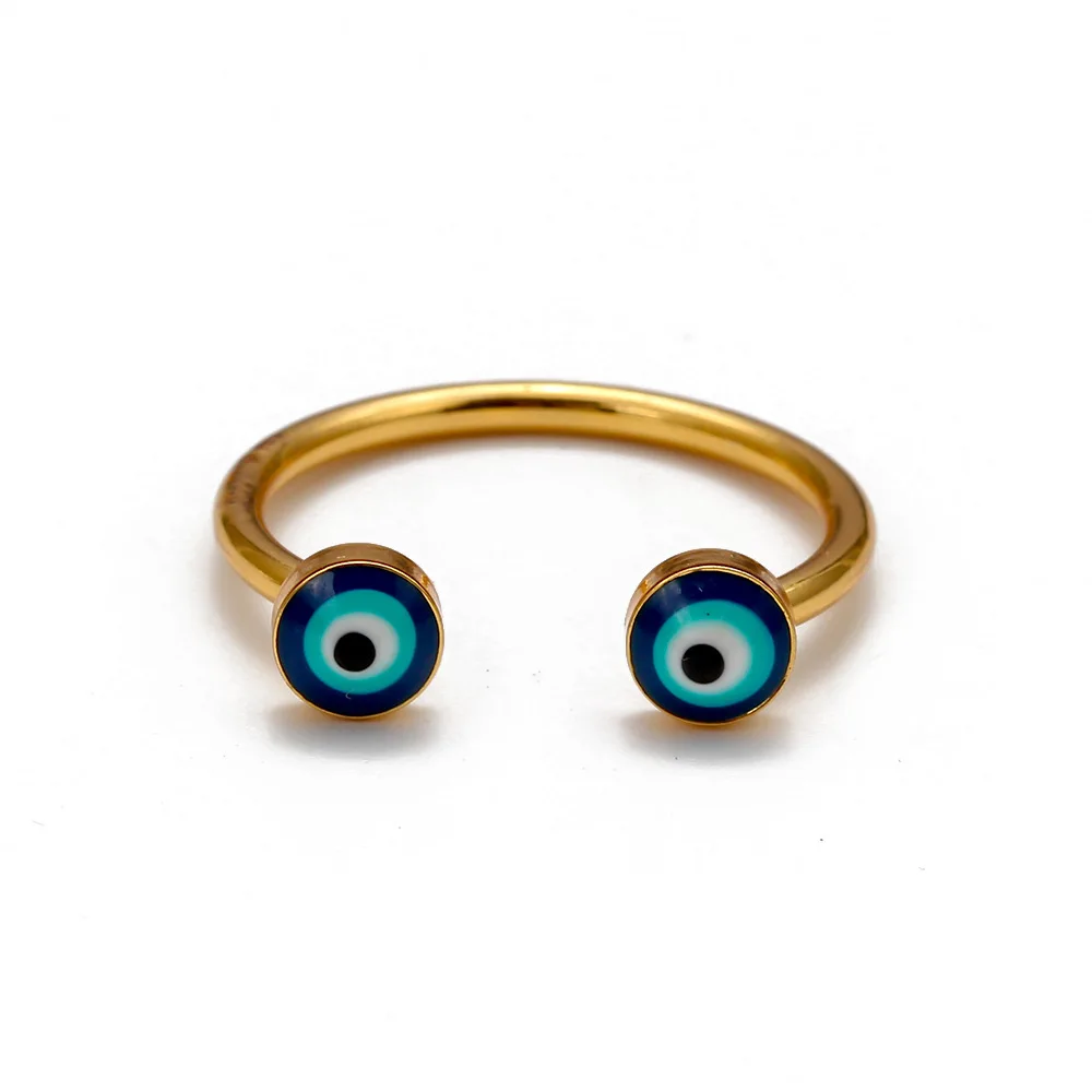 

2021 Women Fashion Jewelry Open Blue Turkish Evil Eyes Ring Gold Dropping Oil Evil Blue Eye Finger Rings