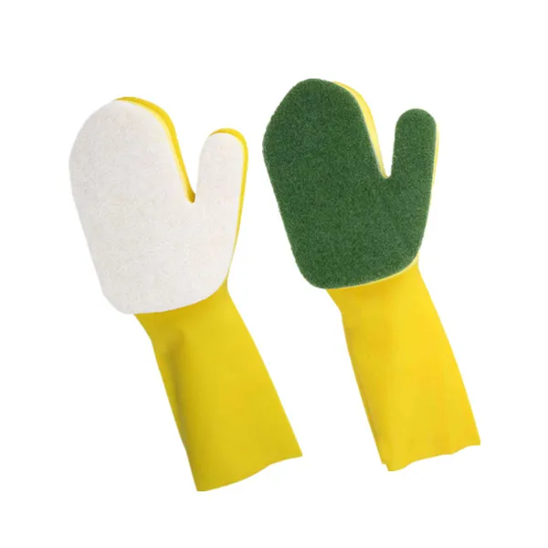 

Long sleeve 36cm Glass Windows cars washing Household Kitchen cleaning powder free latex gloves with Clean cloth and sponge