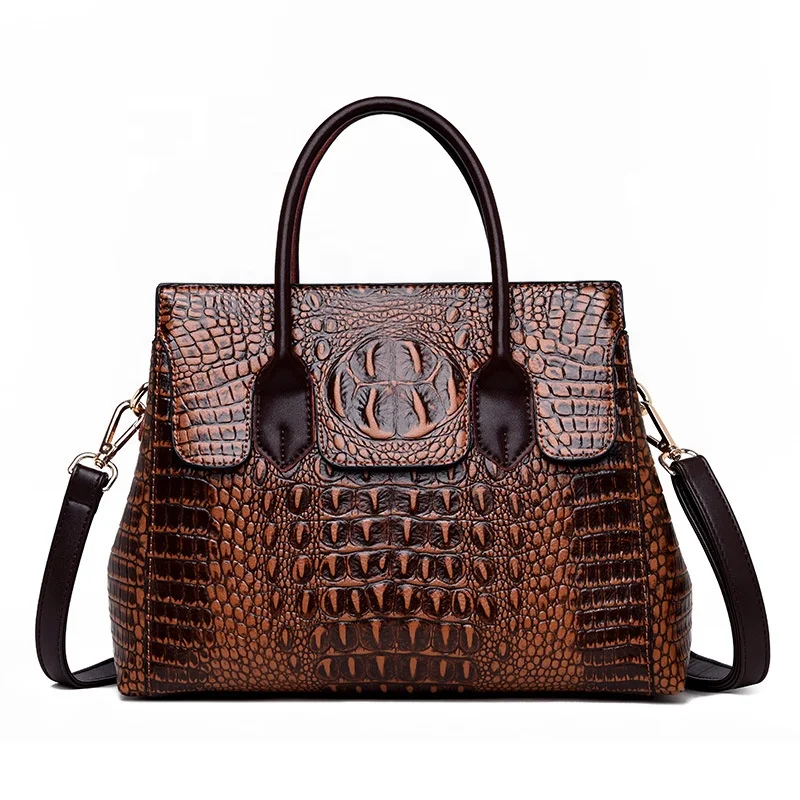 

2021 Fashion Trending Crocodile PU Leather Bags for Women Cross Chest Shoulder Elegance Purses Big Ladies Handbags