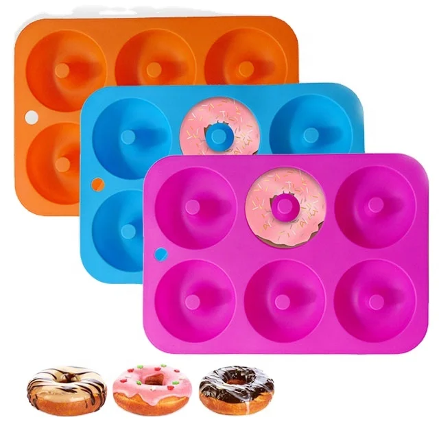 

BPA Free Hollow Shape Silicone Baking Mold Custom Donut Mold Baking, Red,blue,green,pink,orange,rose red,customized color