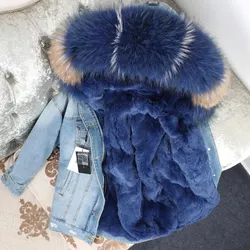 OFTBUY 2021 Winter Jacket Women Real Fur Coat Park