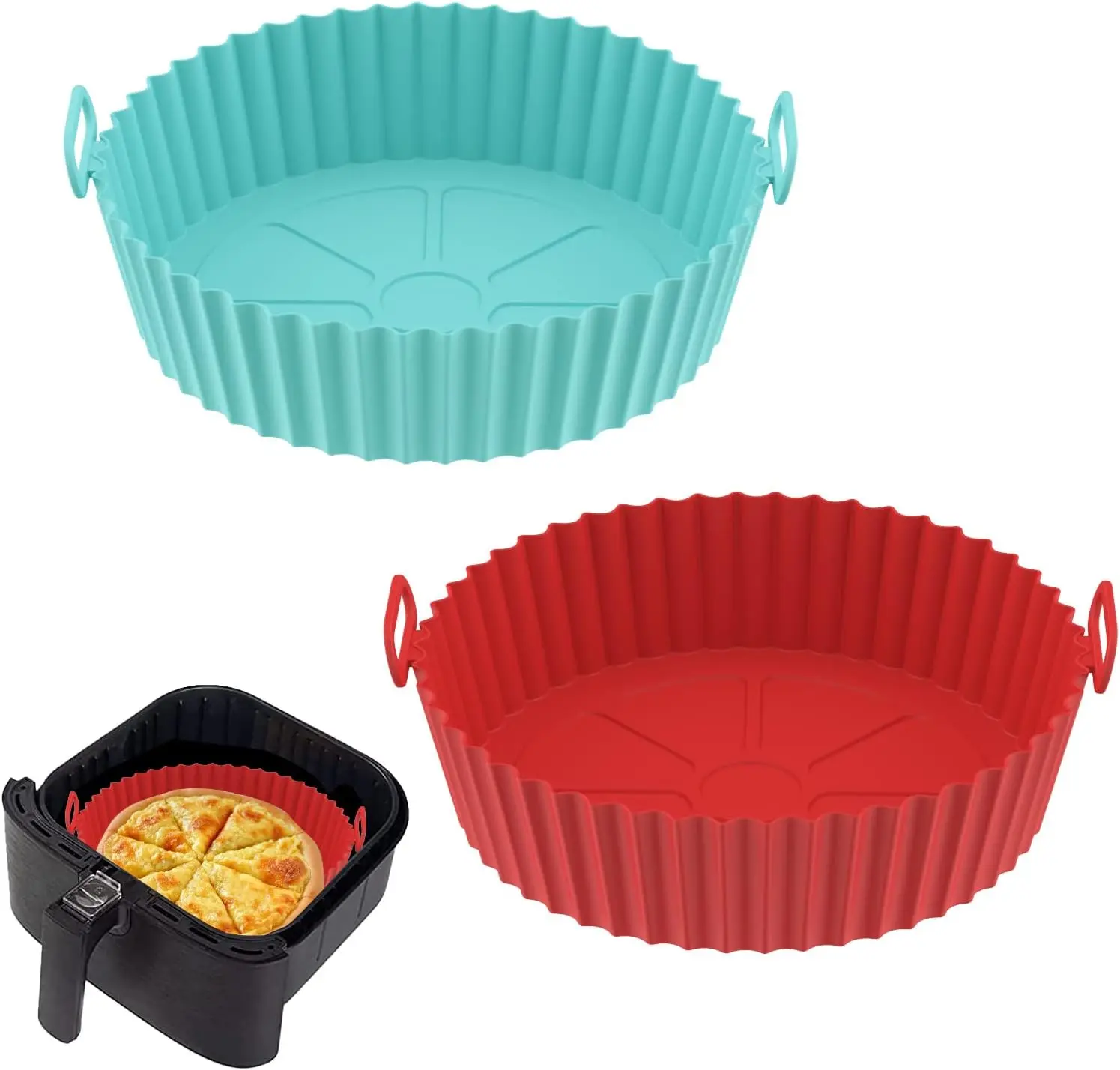 

Hot Selling Food Grade Air Fryer Silicone Liners Bowl Reusable Liner Compatible with Air Fryer Basket Accessories