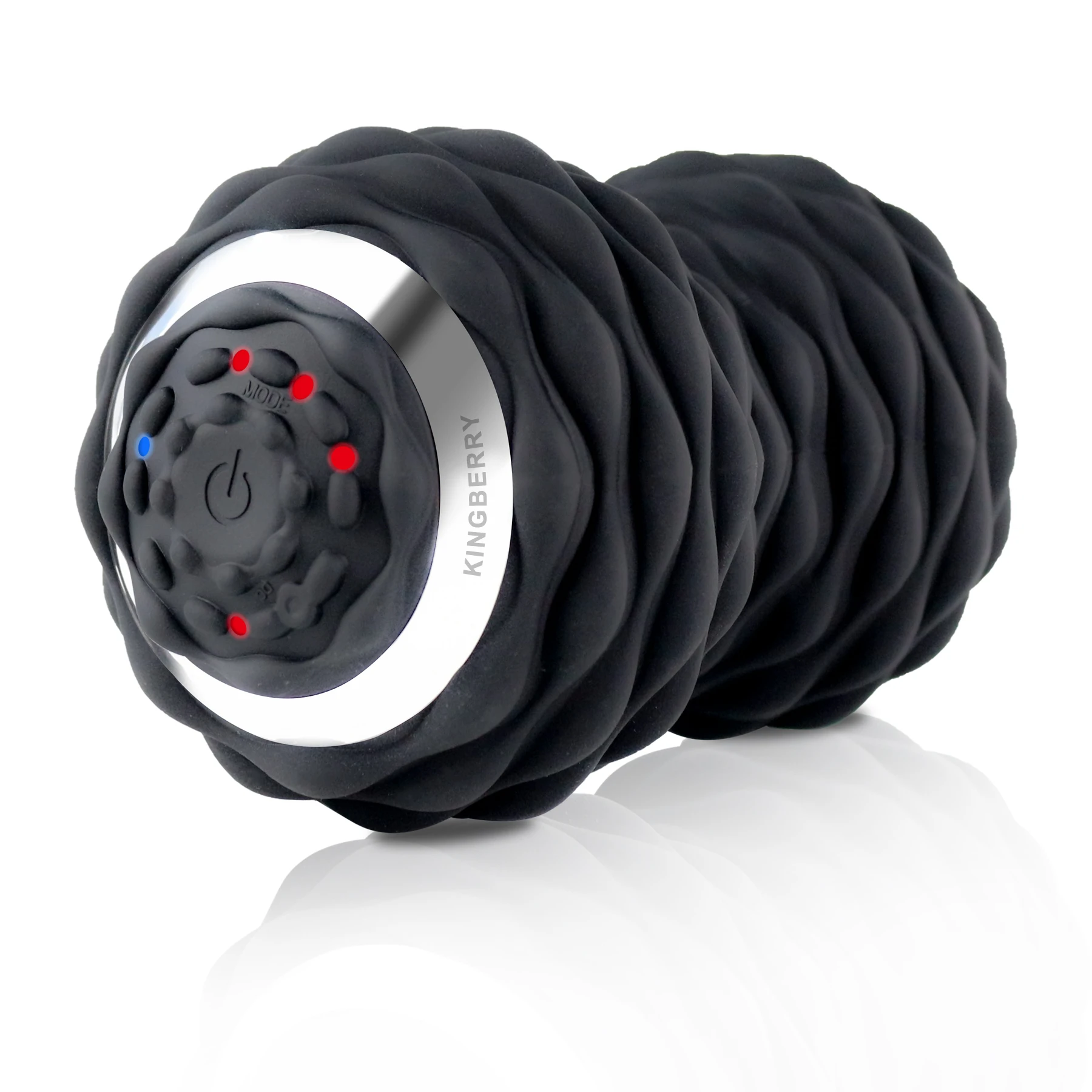 

4-Speed Vibrating Massage Ball - Peanut Massager Combines a Lacrosse Ball with Vibrating Foam Roller | Peanut Massage Ball, Black blue red