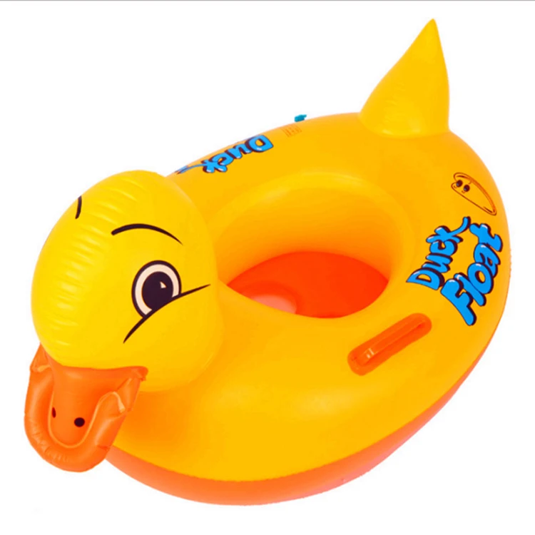 

EN71 PVC yellow duck float circle inflatable kids swimming seat ring