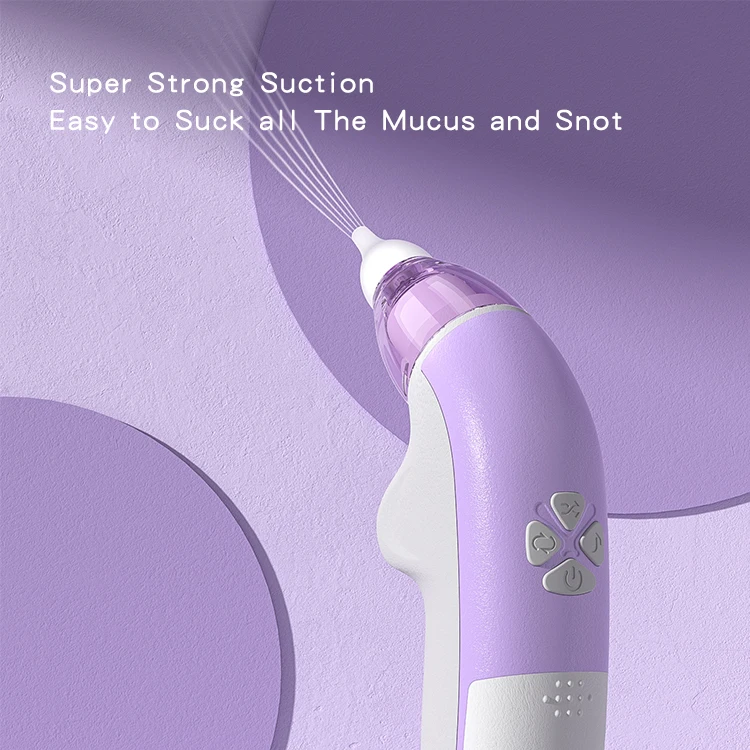 

Hot sale soft music design electronic nasal aspirator silicone baby nose cleaner electric, White