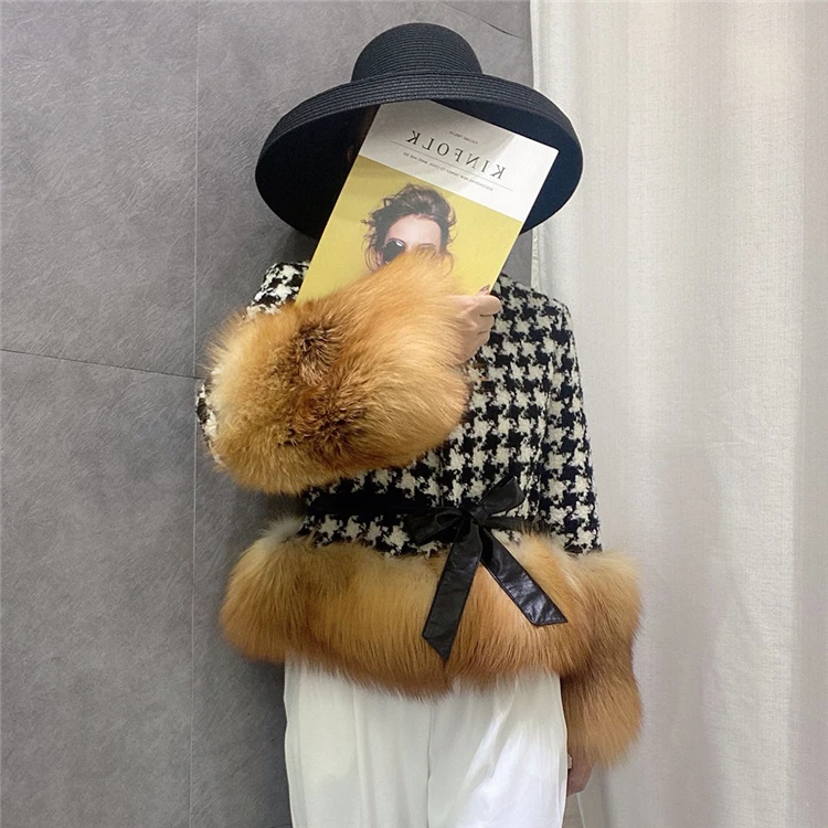 

New Coming 100% Wool Coat Fox Fur Cuff Coat Real Fur Jakcet Fashion Winter Jacket Autumn Overcoat S7920, Customized color