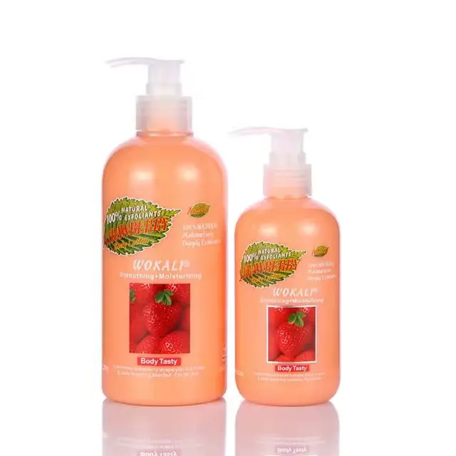 

BEST Body Lotion Wokali 100% Pure Natural Fruits Extract 500ML STRAWBERRY Body Lotion of SMOOTHING & MOISTURIZING Function