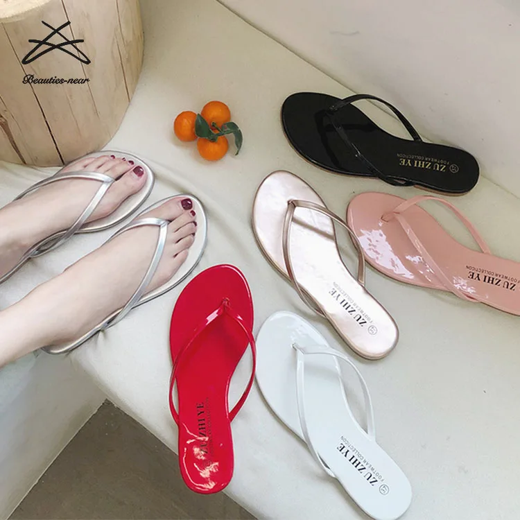 

RTS Lady women plaid summer thong shoes slide flat beach flip flop slide sandal, White,silver,black,pink,champaign