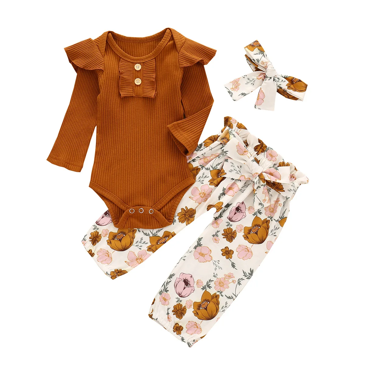 

High Quality long-Sleeve Pieces Baby Bodysuit Set Import Baby winter cotton Clothes From China