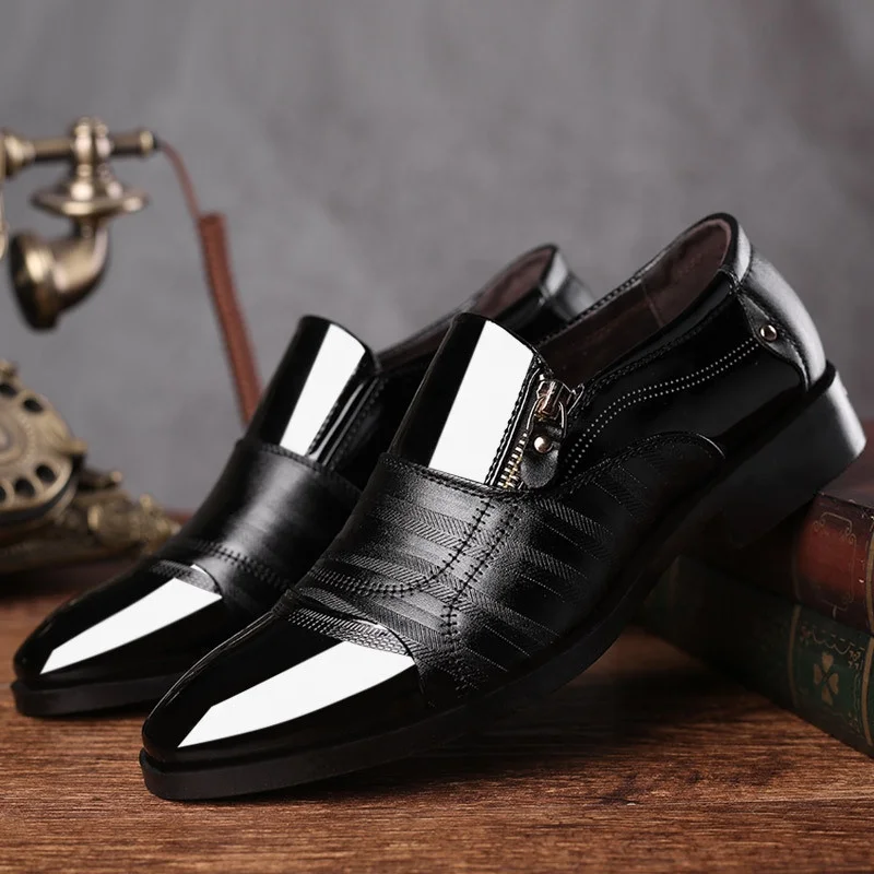 

2021 new office party dress formal dress shoes men's leather shoes wholesale customization, Brown